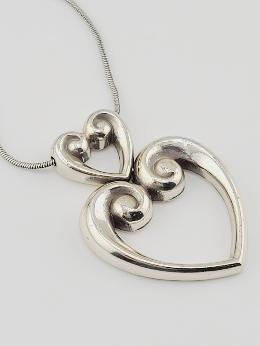 $58 Brighton "Balboa Heart" Openwork Scrolls Shape This Double Heart Pendant!